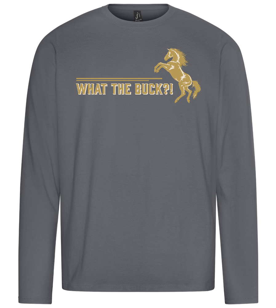 What The Buck Design - Premium men's long sleeve t-shirt_MOUSE GREY_front