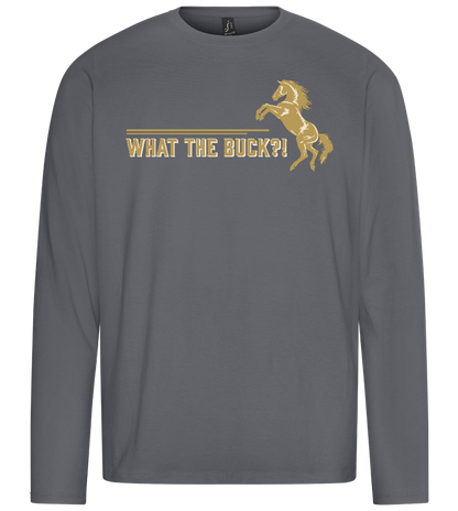 What The Buck Design - Premium men's long sleeve t-shirt_MOUSE GREY_front