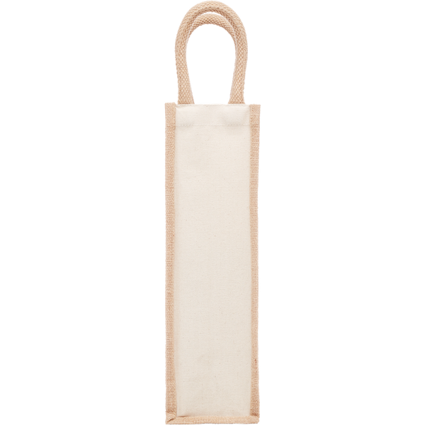 Wine Gift Bag in Jute_BEIGE_front