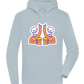 Two Skeleton Beers Design - Premium unisex hoodie_CREAMY BLUE_front