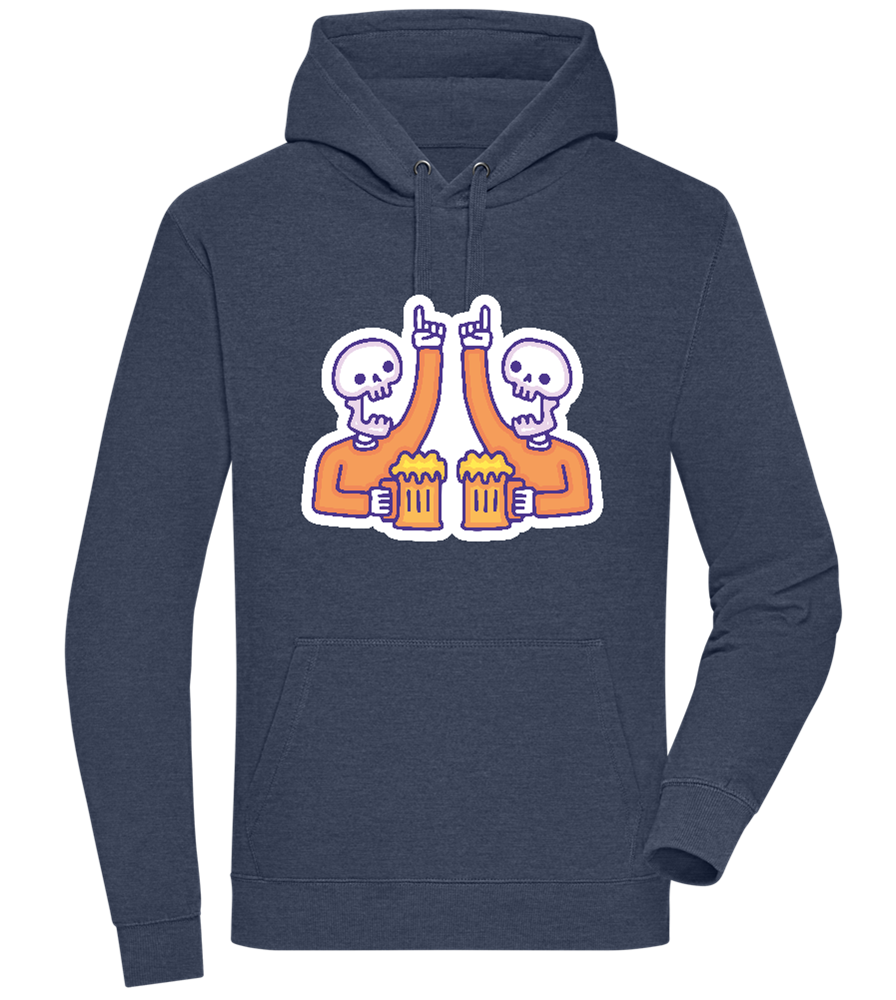 Two Skeleton Beers Design - Premium unisex hoodie_DENIM CHINA_front