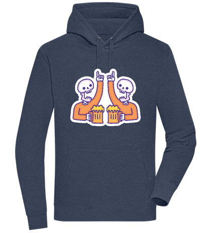 Two Skeleton Beers Design - Premium unisex hoodie_DENIM CHINA_front