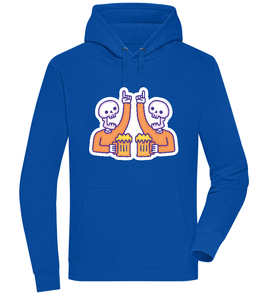 Two Skeleton Beers Design - Premium unisex hoodie_ROYAL_front