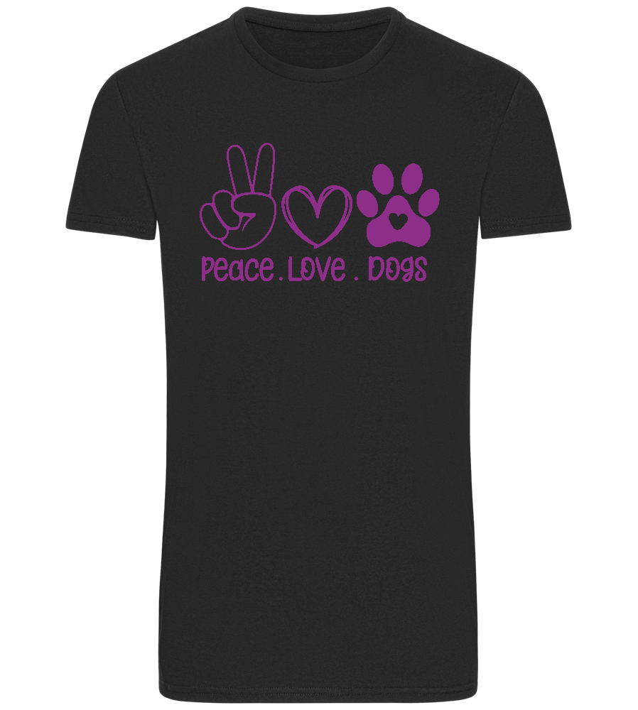 Peace Love Dogs Design - Basic Unisex T-Shirt_DEEP BLACK_front