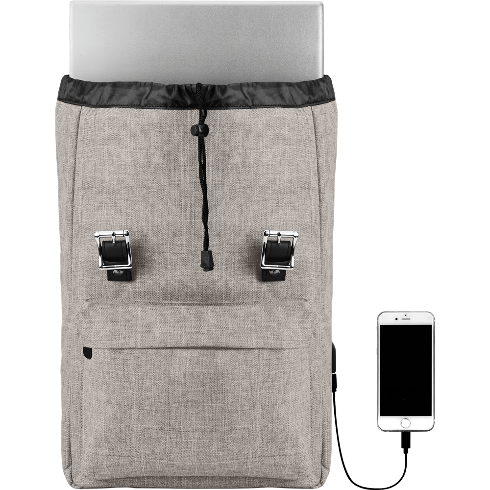 Laptop Backpack with USB (15")_GREY_DETAILEDIMAGE_front_2