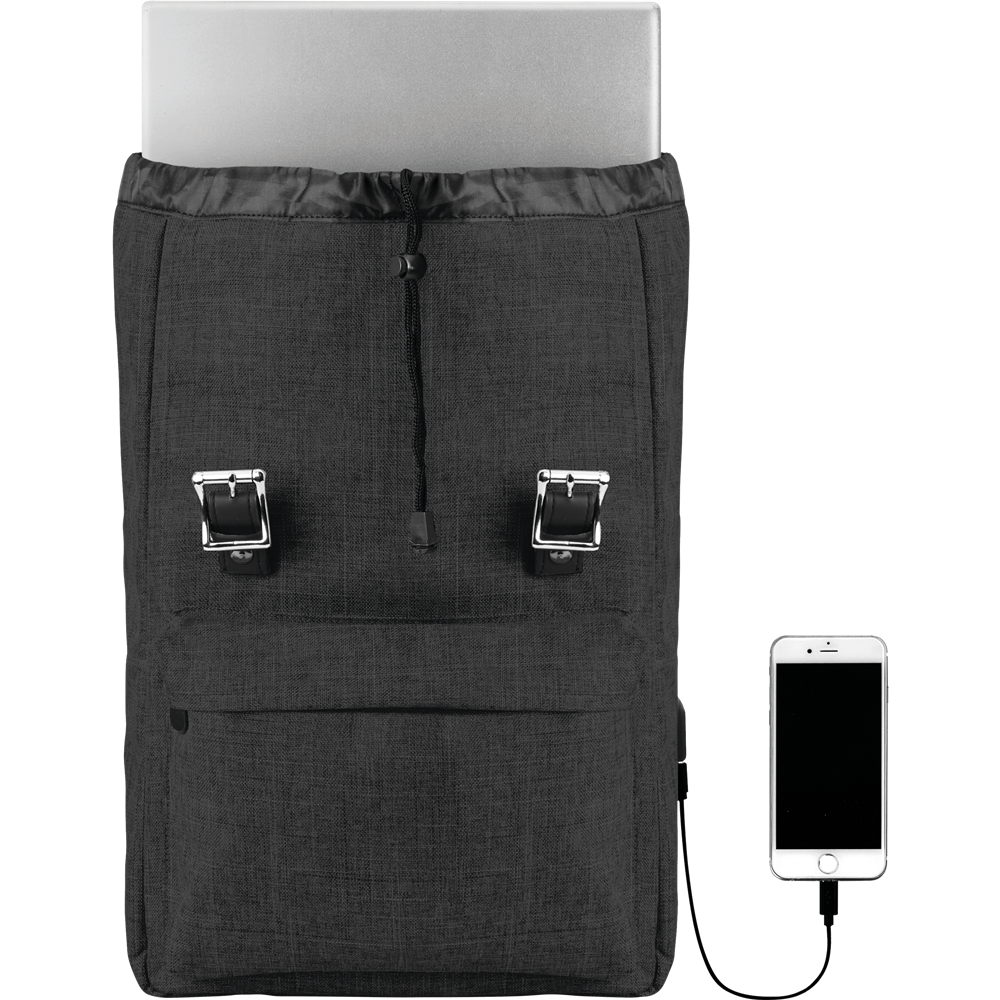 Laptop Backpack with USB (15")_BLACK_DETAILEDIMAGE_front_4