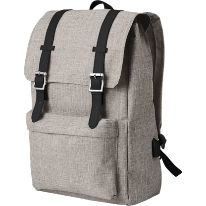 Laptop Backpack with USB (15")_GREY_DETAILEDIMAGE_front_1