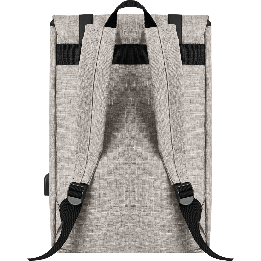 Laptop Backpack with USB (15")_GREY_DETAILEDIMAGE_front_3