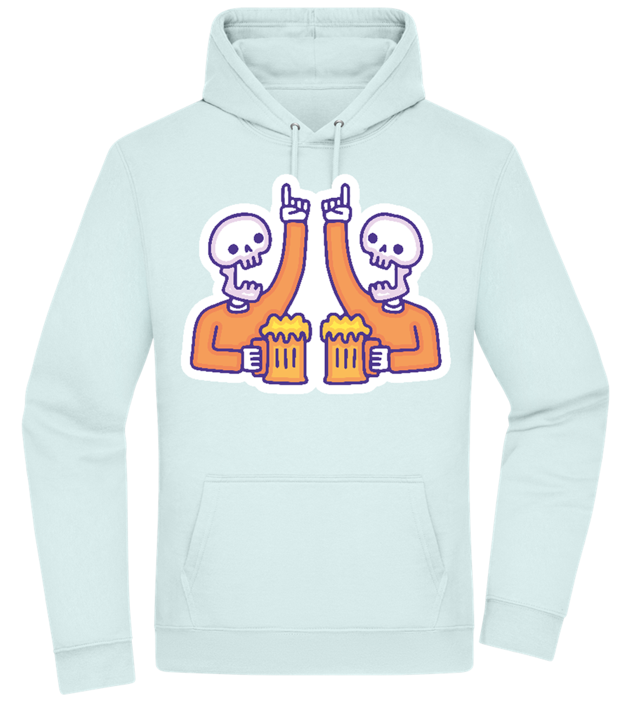 Two Skeleton Beers Design - Premium Essential Unisex Hoodie_ARCTIC BLUE_front