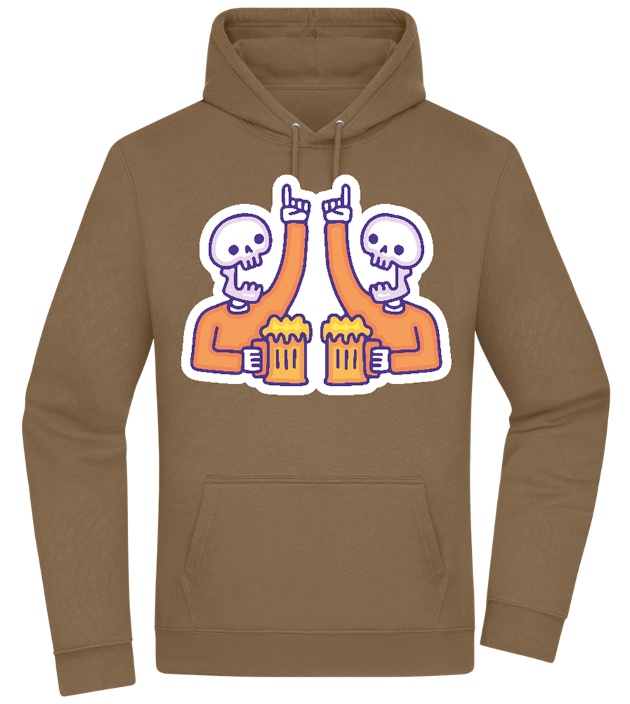 Two Skeleton Beers Design - Premium Essential Unisex Hoodie_ARMY_front