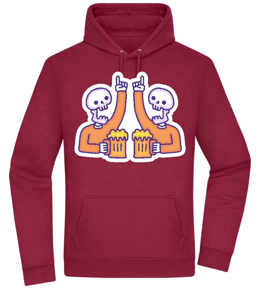 Two Skeleton Beers Design - Premium Essential Unisex Hoodie_BORDEAUX_front