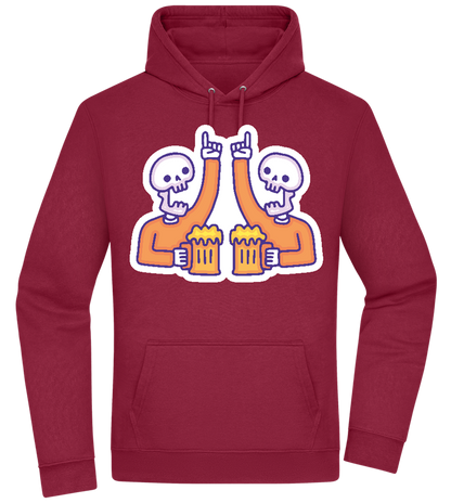 Two Skeleton Beers Design - Premium Essential Unisex Hoodie_BORDEAUX_front