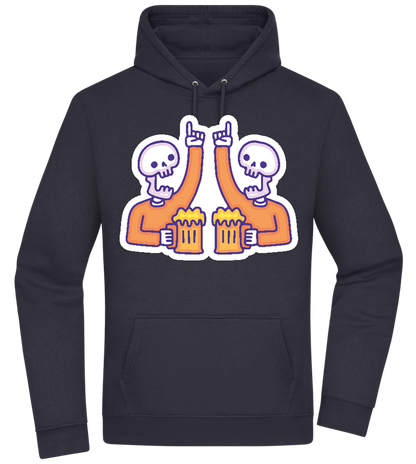 Two Skeleton Beers Design - Premium Essential Unisex Hoodie_FRENCH NAVY_front