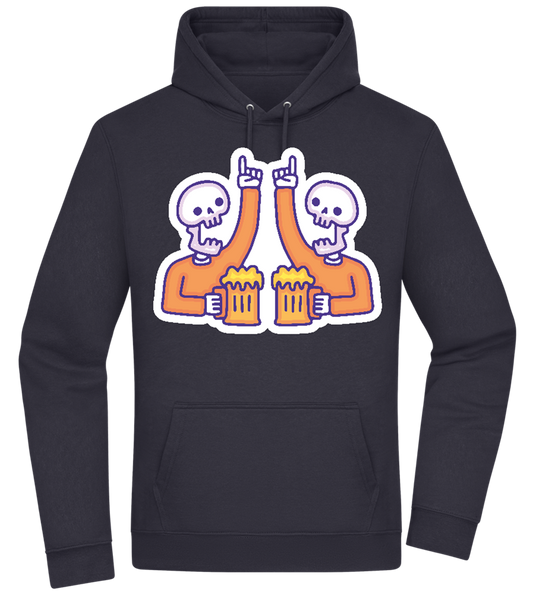 Two Skeleton Beers Design - Premium Essential Unisex Hoodie_FRENCH NAVY_front