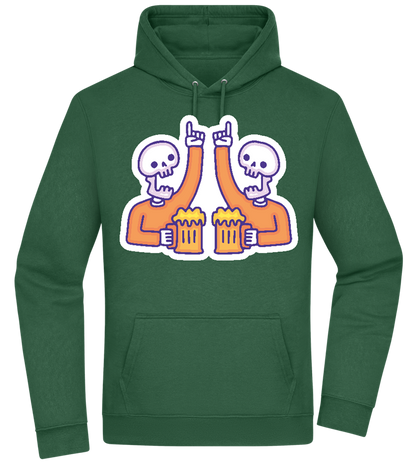 Two Skeleton Beers Design - Premium Essential Unisex Hoodie_GREEN BOTTLE_front