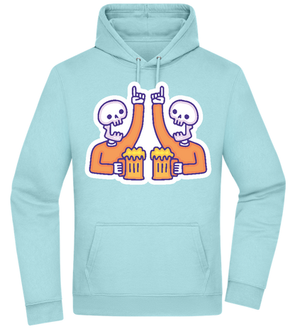 Two Skeleton Beers Design - Premium Essential Unisex Hoodie_POOL BLUE_front