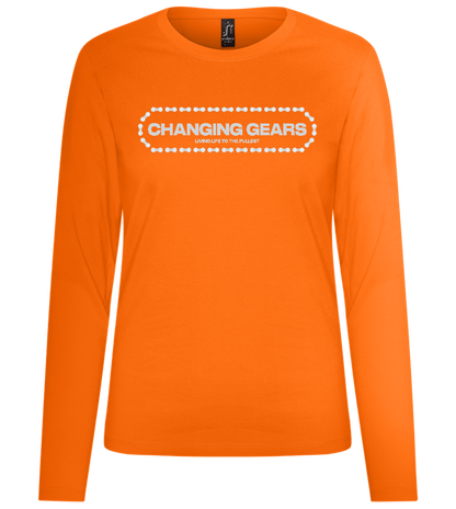 Changing Gears Design - Premium Women´s long sleeve t-shirt_ORANGE_front