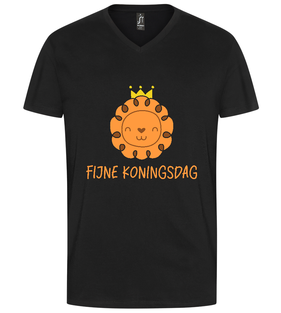 Fijne Koningsdag Design - Premium men's v-neck t-shirt_DEEP BLACK_front