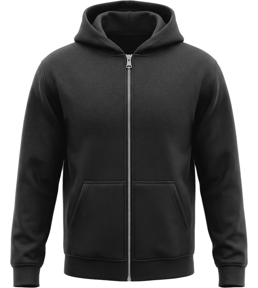 Premium Unisex Hooded Zip Sweatshirt_BLACK_front