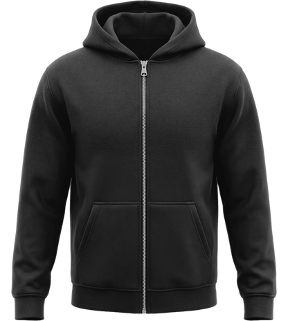 Premium Unisex Hooded Zip Sweatshirt_BLACK_front