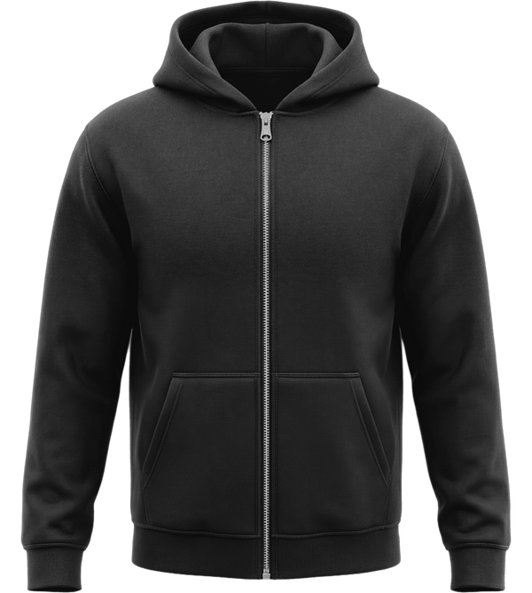 Premium Unisex Hooded Zip Sweatshirt_BLACK_front