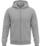Premium Unisex Hooded Zip Sweatshirt_GREY MELANGE_front