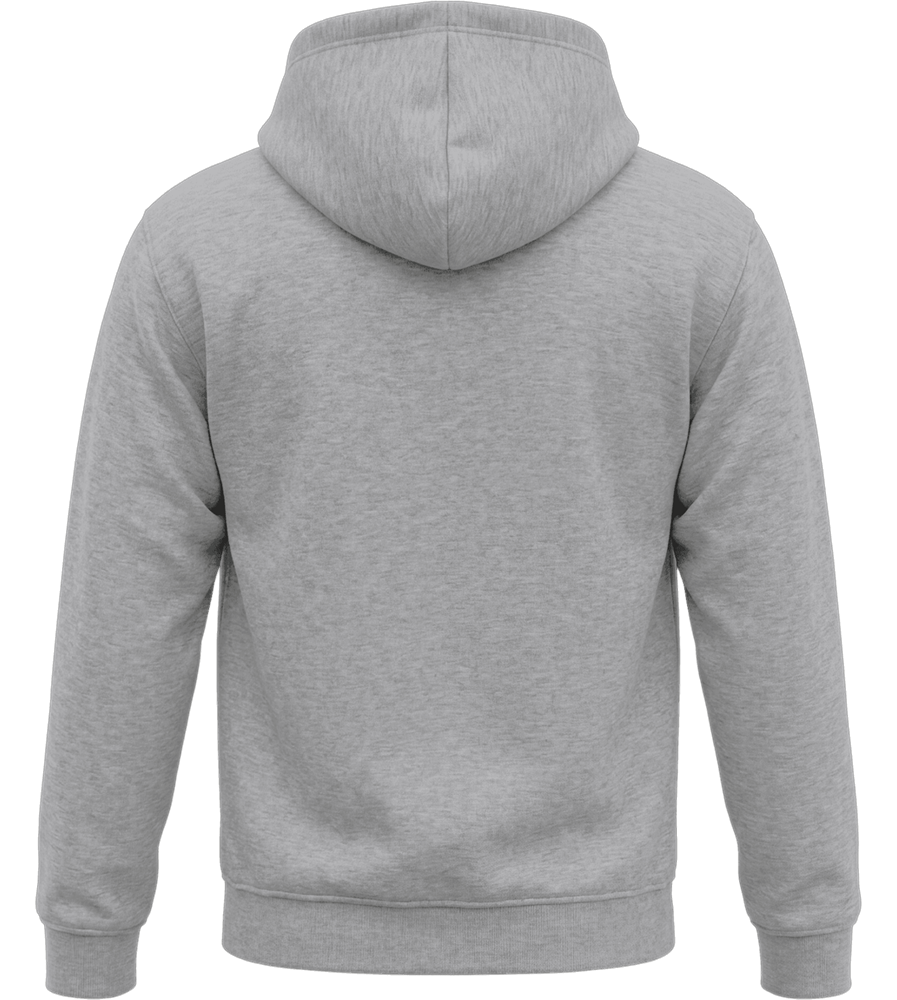 Premium Unisex Hooded Zip Sweatshirt_GREY MELANGE_back