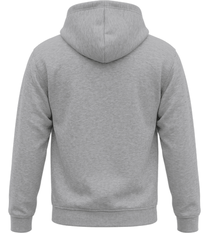 Premium Unisex Hooded Zip Sweatshirt_GREY MELANGE_back