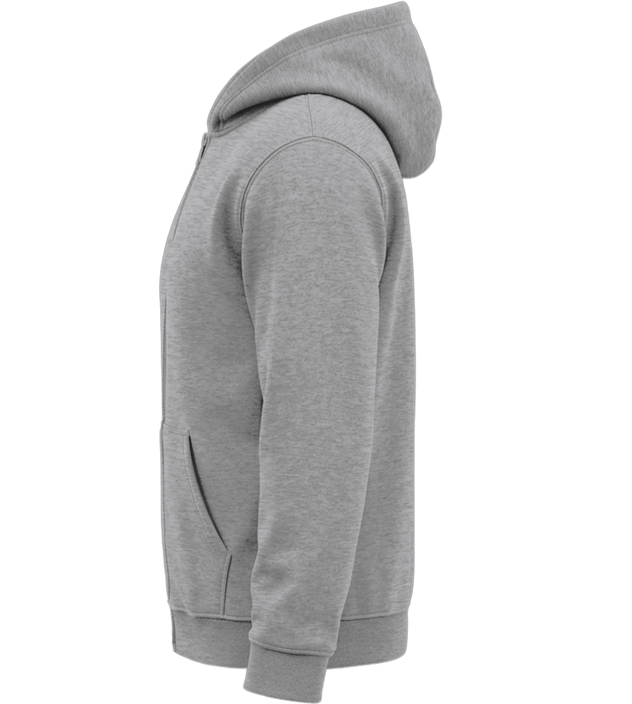 Premium Unisex Hooded Zip Sweatshirt_GREY MELANGE_left