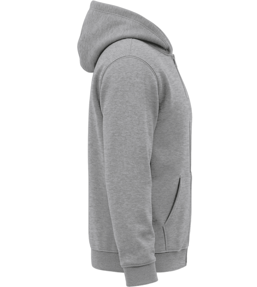 Premium Unisex Hooded Zip Sweatshirt_GREY MELANGE_right