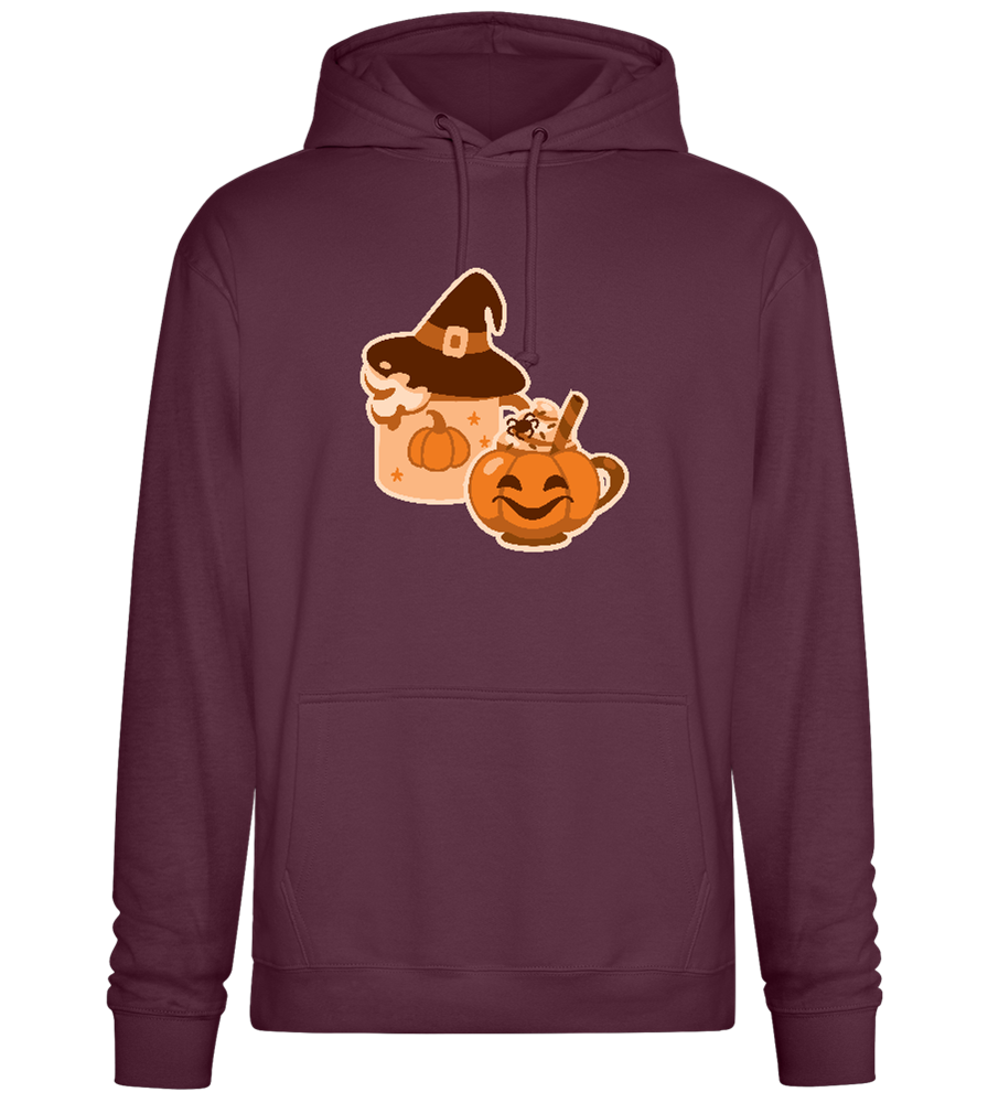 Scary Pumpkin Spice Design - Premium Essential Unisex Hoodie_BORDEAUX_front