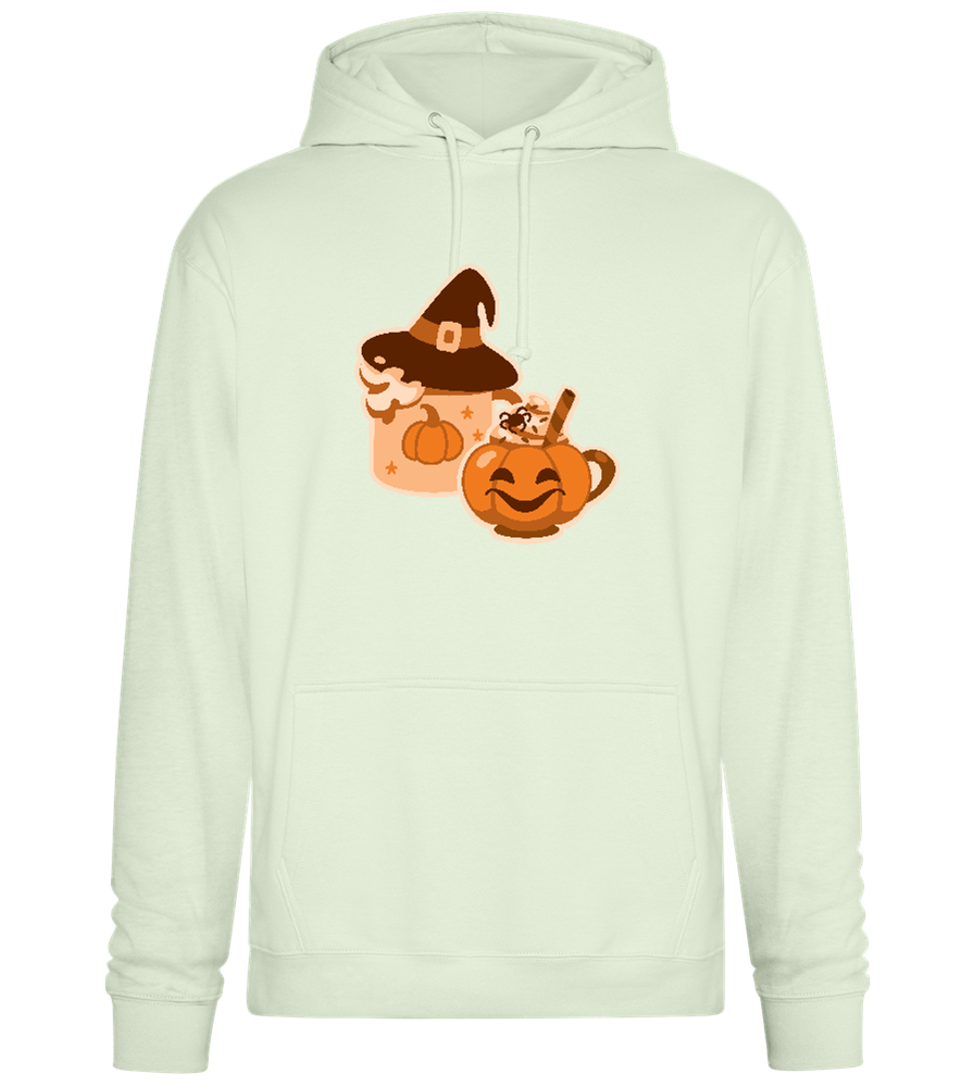 Scary Pumpkin Spice Design - Premium Essential Unisex Hoodie_CREAMY GREEN_front