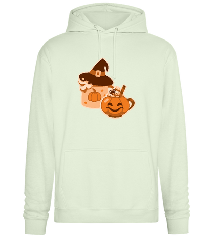 Scary Pumpkin Spice Design - Premium Essential Unisex Hoodie_CREAMY GREEN_front