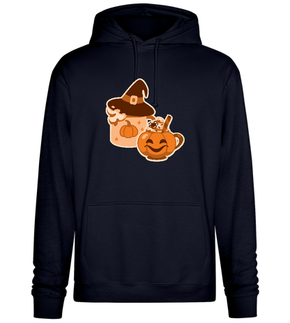 Scary Pumpkin Spice Design - Premium Essential Unisex Hoodie_FRENCH NAVY_front