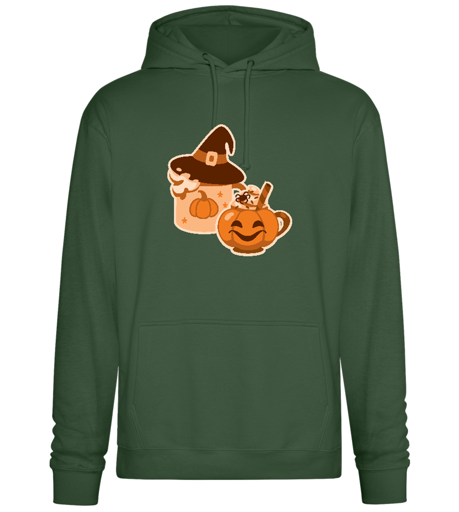 Scary Pumpkin Spice Design - Premium Essential Unisex Hoodie_GREEN BOTTLE_front