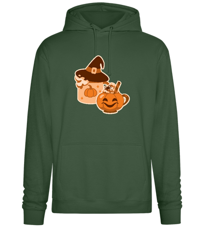 Scary Pumpkin Spice Design - Premium Essential Unisex Hoodie_GREEN BOTTLE_front