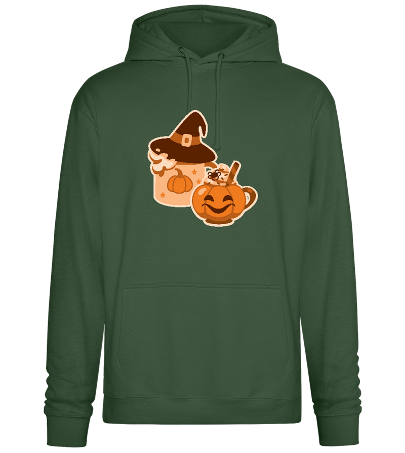 Scary Pumpkin Spice Design - Premium Essential Unisex Hoodie_GREEN BOTTLE_front