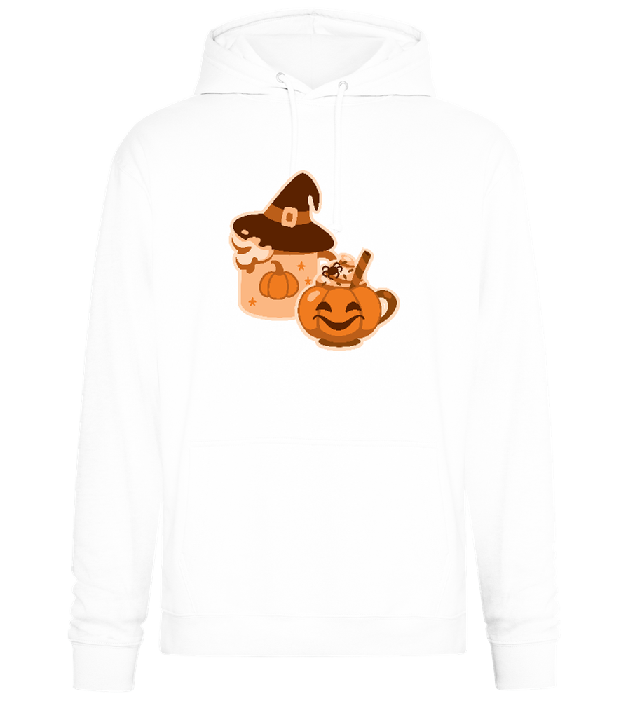 Scary Pumpkin Spice Design - Premium Essential Unisex Hoodie_WHITE_front