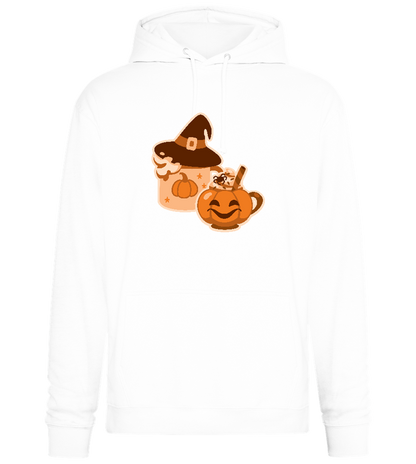 Scary Pumpkin Spice Design - Premium Essential Unisex Hoodie_WHITE_front