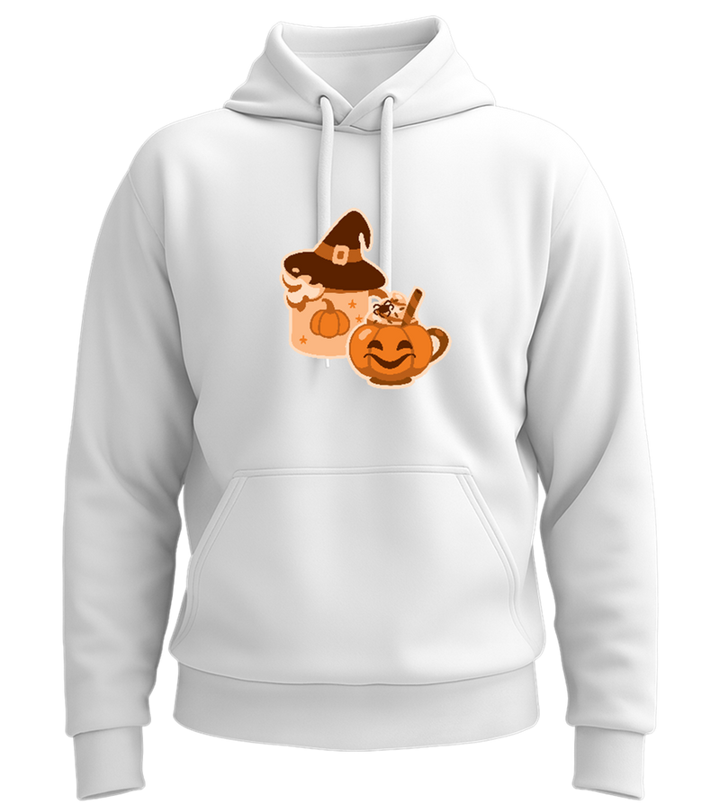 Scary Pumpkin Spice Design - Premium Essential Unisex Hoodie_WHITE_front