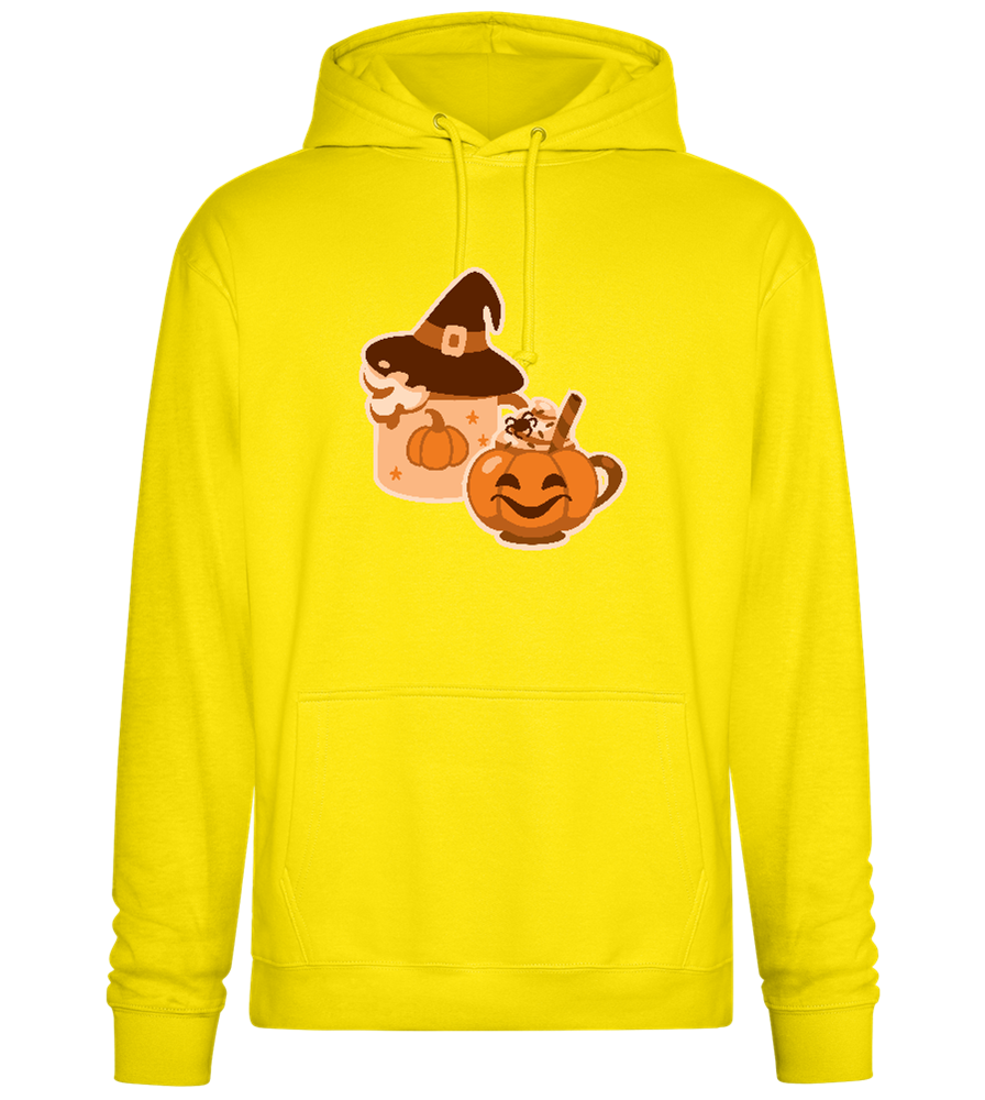 Scary Pumpkin Spice Design - Premium Essential Unisex Hoodie_YELLOW_front