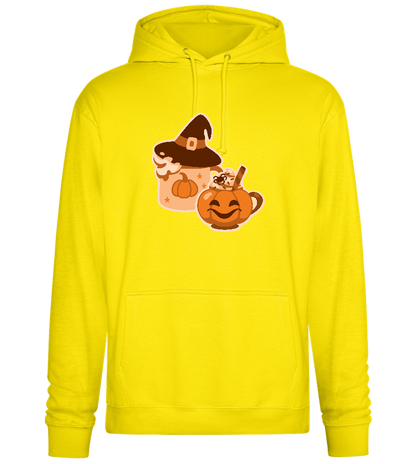 Scary Pumpkin Spice Design - Premium Essential Unisex Hoodie_YELLOW_front