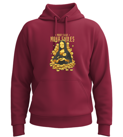 Money Talks Mona Smiles Design - Premium Essential Unisex Hoodie_BORDEAUX_front