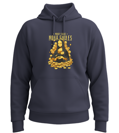 Money Talks Mona Smiles Design - Premium Essential Unisex Hoodie_FRENCH NAVY_front