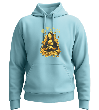 Money Talks Mona Smiles Design - Premium Essential Unisex Hoodie_POOL BLUE_front