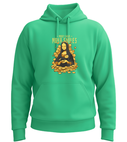 Money Talks Mona Smiles Design - Premium Essential Unisex Hoodie_SPRING GREEN_front