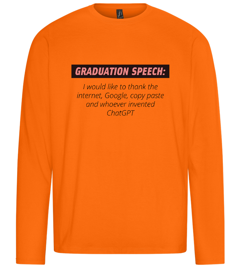 Graduation Speech Design - Premium men's long sleeve t-shirt_ORANGE_front