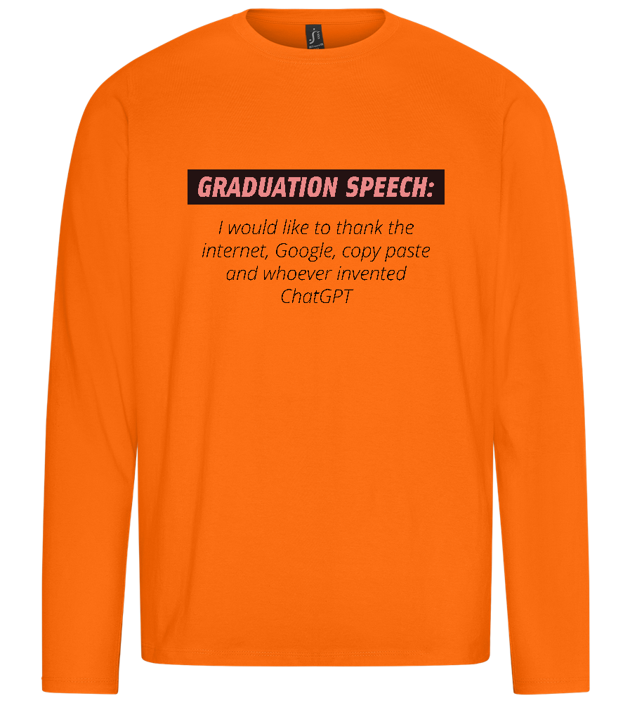 Graduation Speech Design - Premium men's long sleeve t-shirt_ORANGE_front