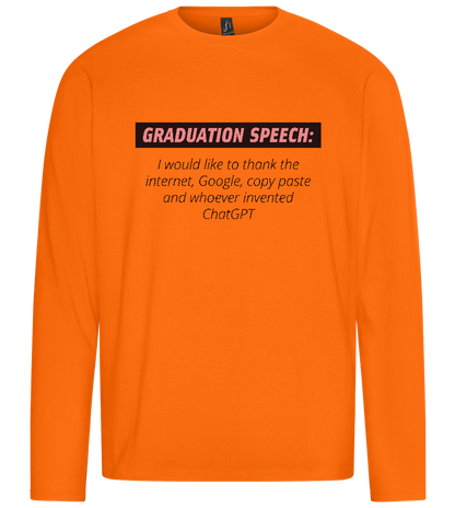 Graduation Speech Design - Premium men's long sleeve t-shirt_ORANGE_front