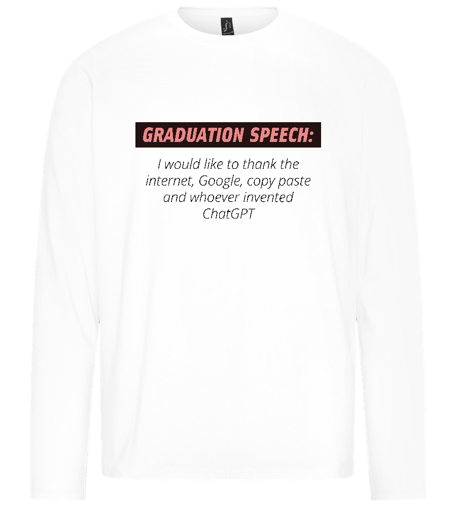 Graduation Speech Design - Premium men's long sleeve t-shirt_WHITE_front